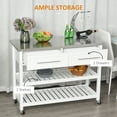 thumbnail image 5 of Kitchen Island With Stainless Steel Top, Open Shelves, And Drawers, Gray, 5 of 9
