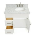 thumbnail image 6 of Ariel Hamlet 37 In. Right Offset Oval Sink Vanity With 0.75 In. Carrara White Countertop In White, 6 of 11