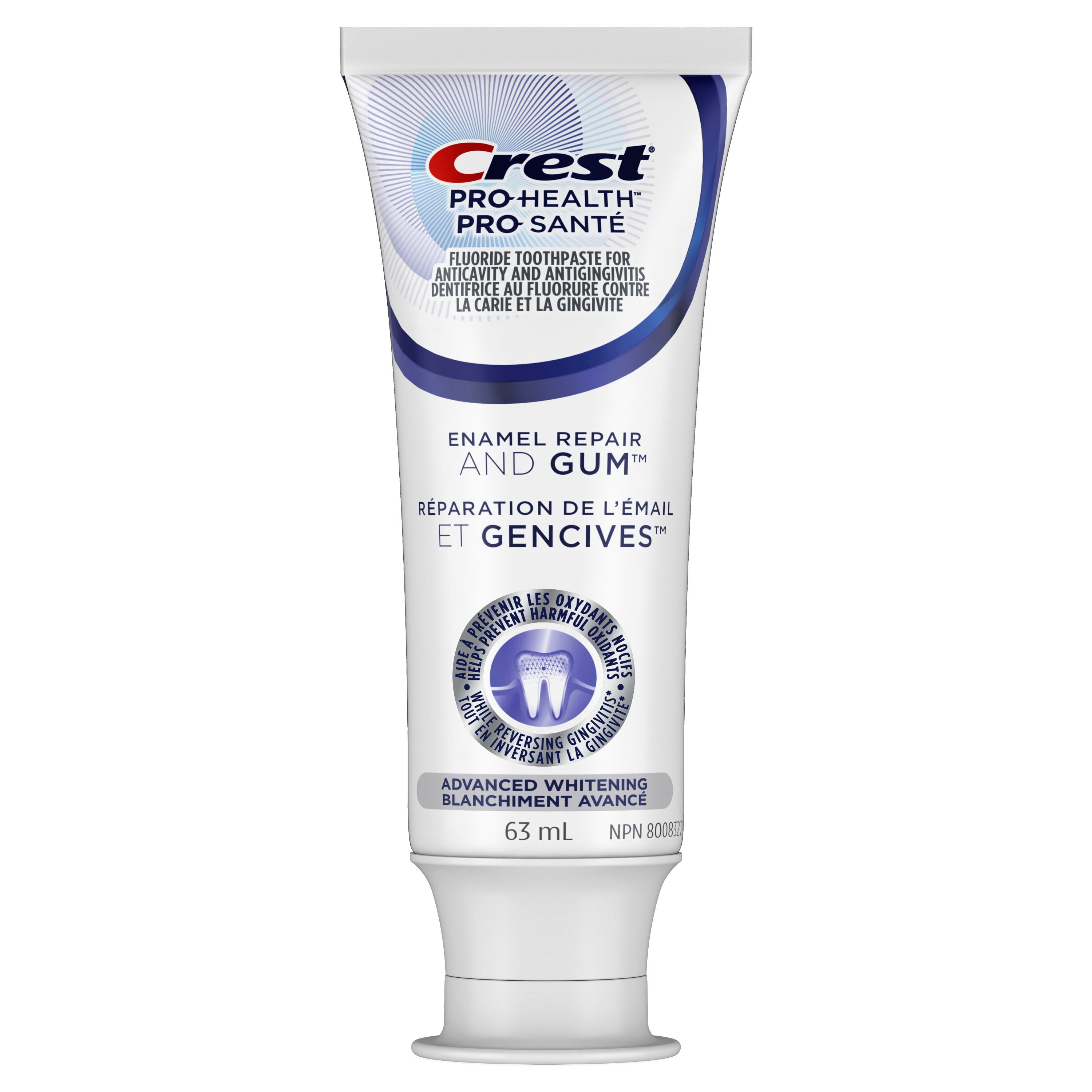 Crest Gum & Enamel Repair Toothpaste, Advanced Whitening, 63 mL