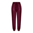 thumbnail image 6 of jtjvou Womens Velour Sets 2 Piece Outfits Velvet Tracksuits Crewneck Long Sleeve Tops Drawstring Jogger Pants Lounge Set Red XXL, 6 of 9