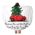 thumbnail image 1 of KDAGR 60 inch Round Beach Towel Blanket Vintage Red Car and Christmas Tree Retro Year Celebration Travel Circle Circular Towels Mat Tapestry Beach Throw, 1 of 2