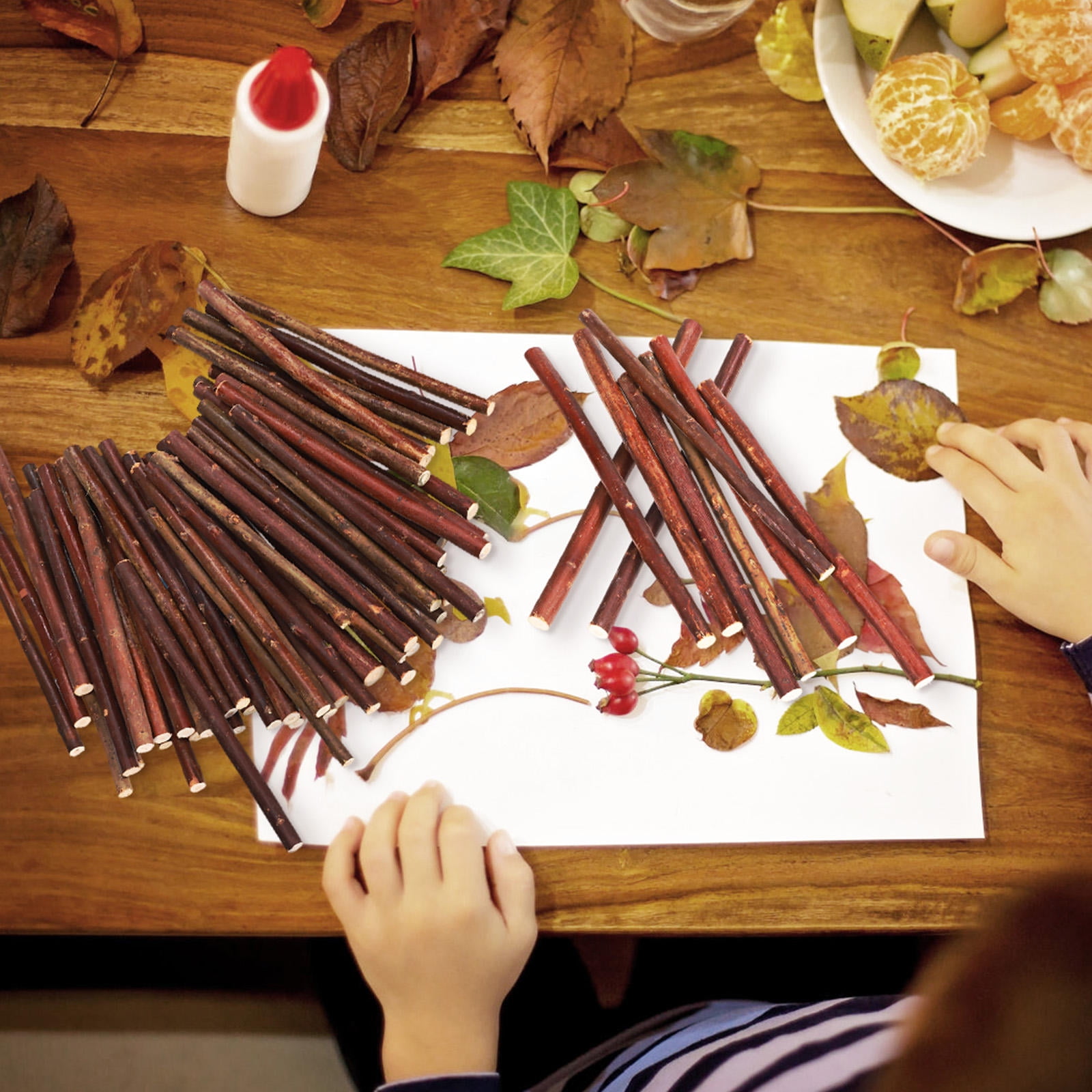 Worgeous 250 Pcs  Wood Sticks Craft Sticks Wood Craft Sticks Log Sticks Craft Twigs Natural Sticks Rustic Home Decors