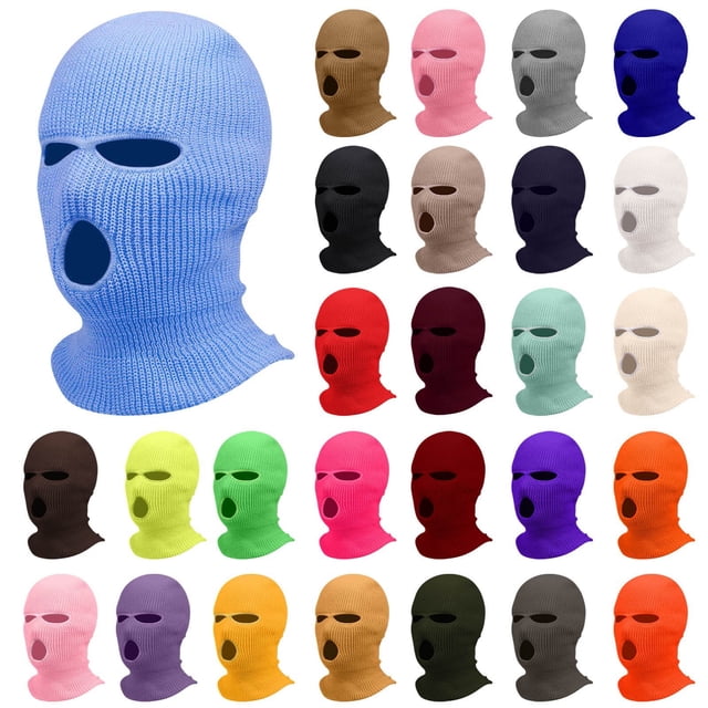 Three Hole Ski Mask Face Mask UV Protection Dustproof Windproof Face Cover for Men Women Skiing, Snowboarding, Wool Hat with A Hood for Outdoor Sports Cycling Hiking