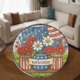 thumbnail image 3 of Round Area Rug, Flag2 Non-Slip Floor Mat, Soft Washable Carpet for Living Room Bedroom Decor 31 Inch, 3 of 6