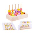 thumbnail image 4 of Juego de juguetes de secuenciación de cuentas de madera, juguetes Montessori, clasificador de colores, divertido juego de aprendizaje apilador de, 4 of 8