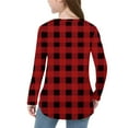 thumbnail image 5 of OVBMPZD Lightweight Girls Undershirts Tunic Red Long Sleeve Crewneck Checkered Pullover Side Split Blouses Girls Tops Size 5 Years, 5 of 6