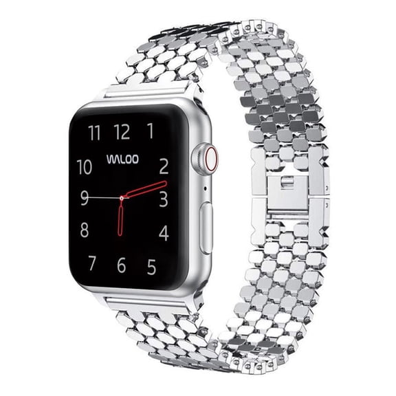 Waloo Honeycomb Style Silicone Band for Apple Watch 40/41/42mm - Silver