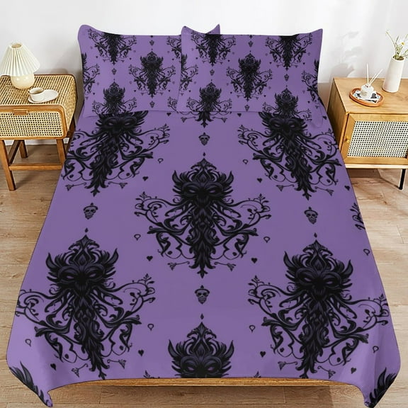 Haunted Mansion 3D Duvet Cover 3pcs Set Bedding Set Polyester Microfiber Quilt Cover for Bedroom Decoration Full
