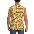 thumbnail image 4 of Lsque Hot Dogs Print Men's Cotton Blend Sleeveless Muscle Shirts (S-3XL)- Moisture Wicking, Odor Protection, UPF 30+,3X-Large, 4 of 8