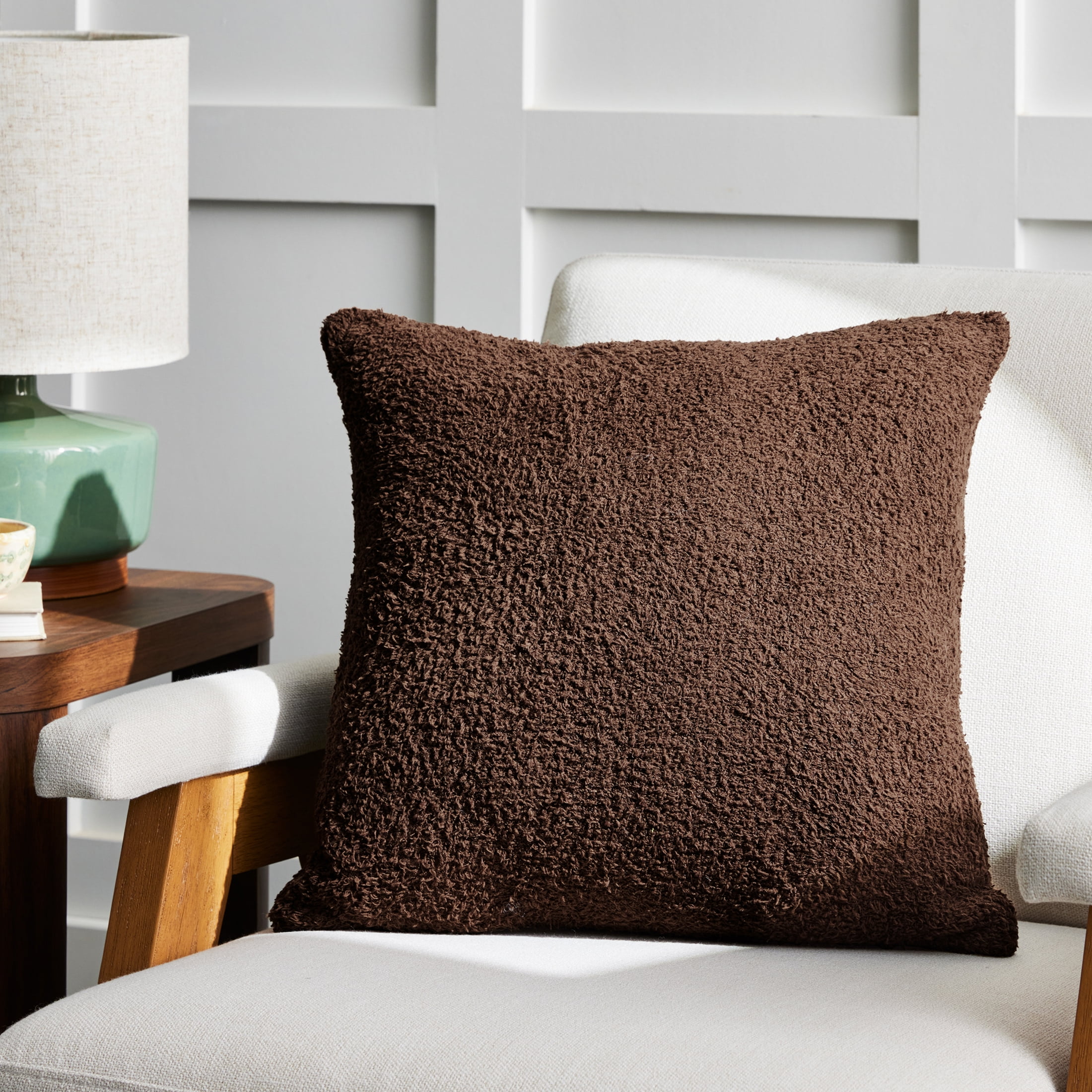 Better Homes & Gardens 20" x 20" Cozy Knit Decorative Pillow, Dark Brown, (1 Count), All Ages