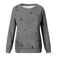 thumbnail image 5 of Women's Hoodless Round Neck Long Sleeve Sweatshirt, Soft Comfort Fleece Casual Plus Size Pullover Top for Autumn Winter Season Daily Lounge Wear, Street Fashion and Outdoor Activities Grey L, 5 of 5
