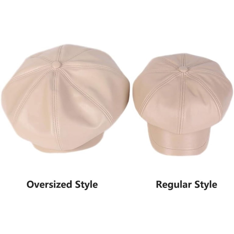 YooGuoGuo Women Faux Leather Baggy Puffy Newsboy Hat  display picture 2
