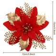 thumbnail image 3 of 20PCS Poinsettia Flower Artificial Poinsettia with Clips Christmas Decor Glitter Poinsettia Christmas Ornaments Christmas Tree Flower Decorations DIY Xmas Wreath Holiday Party Decor, 3 of 8