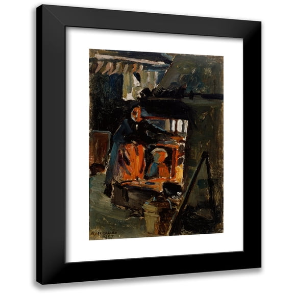 Akseli Gallen-Kallela 11x14 Black Modern Framed Museum Art Print Titled - In Front of the Stove, Inside the Living Room (1887)