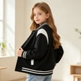 thumbnail image 5 of Grblisyd Kids Baseball Jackets Boys Girls Jacket Casual Lightweight Fit Varsity Button Long Sleeve School Coat with Pocket, 5 of 6