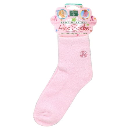 Earth Therapeutics Aloe Moisture, Aloe Socks, Pink, 1 Pair
