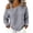 Gray, variant on Off Shoulder Long Sleeve Top For Women, Adjustable Buckle Strap Blouse, Solid Color Date Night Shirt, Trendy Y2K Womens Tops White 2XL