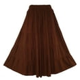 thumbnail image 4 of Beautybatik Brown Women Boho Gypsy Summer Elastic Waist Renaissance Maxi Flowy Long Tiered Plus Size Skirt XL, 4 of 5