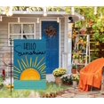 thumbnail image 2 of Hello Sunshine Summer Garden Flag 12.5x18 Vertical Double Sided Farmhouse Holiday Outside Decorations Burlap Yard Blue Flag BW686, 2 of 6