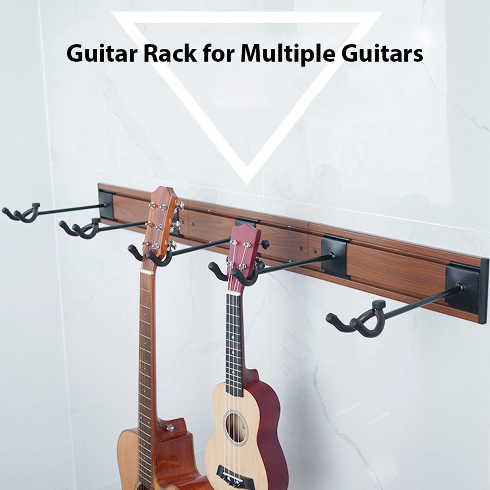 Wall Electric Guitar Stand Guitar Rack Aluminum Alloy Holds 5 Guitars Wall Mount Hanger for Mandolin Bass Banjo