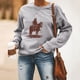 thumbnail image 2 of Otoño e invierno Mujer Impreso Jersey O-cuello Blusa de manga larga Tops Sudaderas Fridja  FKASFK2861, 2 of 9