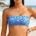 thumbnail image 2 of Yuanlong Women's Bandeau Detachable Spaghetti Straps Swimsuit Tops Padded Stylish Minimalist Beachwear Swimwear Bikini Top, 2 of 7