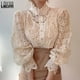 thumbnail image 2 of Blusa de Encaje Vintage Vevor Camisa Holgada Botones Mujer, 2 of 5