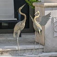thumbnail image 2 of TERESA'S COLLECTIONS 33-39" Crane Metal Garden Statues, Set of 2, Waterproof Decor, Gift for Mom, 2 of 8