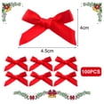 thumbnail image 4 of Red Mini Ribbon Bow, 100Pcs Mini Bows for Xmas Tree Decoration Gift Wrapping DIY Crafts Birthday Present Cards Party Supply Girls Hair Ornament, 4 of 7
