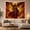 Golden Warrior, variant on Warrior in Gold Armor Against Fiery Sky, Dramatic Fantasy for Fantasy Art Lovers, Epic Art Decor, Housewarming Gift Tapestry Wall Hanging for Bedroom and Living Room