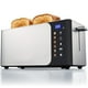 thumbnail image 1 of Elite Gourmet ECT5924D SmartToast - tostador digital de ranura larga de 4 rebanadas, ranuras de 1.5 pulgadas de ancho para panes gruesos y función de bagel, visualización táctil LED, temporizador de, 1 of 5