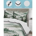 thumbnail image 4 of Quilts Twin-XL Size Bedding Set, Dark Green Forest Lightweight Quilted Comforter, Watercolor Clouds Trees Mountain Soft Reversible Bedspread Coverlet with Pillow Covers for All Season, 68" x 98", 4 of 7