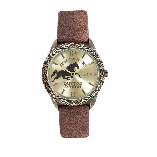 Reloj Accutime Yellowstone con Correa de Cuero y Movimiento de Cuarzo
