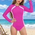 thumbnail image 5 of FSYBOA Girls Swim Shirts & Rashguards, Casual 2 Piece Long Sleeve Summer Kids Bathing Suits&nbsp; Hot Pink Size 10-12T, 5 of 6