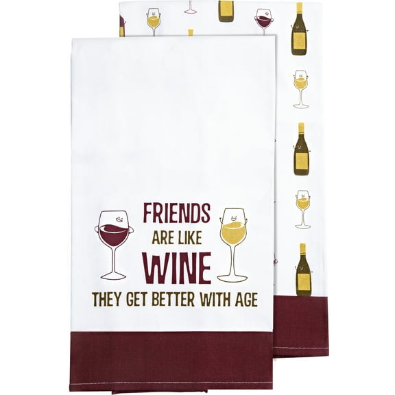 Pavilion Gift Company - Wine - Tea Towel Gift Set (2 - 19.75" x 27.5")