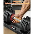 thumbnail image 2 of GIKPAL 50lbs(25lb*2) Adjustable Dumbbells,Quick Select 5-25lbs set of 2 Adjustable Free Weights Plates with Rack for Women and Men for Home Gym Full Body Workout Fitness, 2 of 9