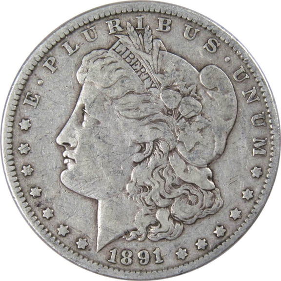 1891 Morgan Dollar VG Very Good 90% Silver $1 US Coin Collectible