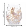 thumbnail image 3 of SLYNSHome Glass Cup with Exquisite Floral and Wildlife Details, Large Capacity Stemless Tumbler for Water Tea and Daily Beverages,Animals and Nature Themed, 3 of 8