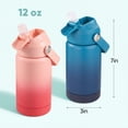 thumbnail image 3 of Daluvenix Kids Water Bottle with Straw Lid 12oz，Leakproof toddler Water Bottle for School, Insulated Stainless Steel Water Bottles for Kids BPA Free, Gradient Blue, 3 of 9