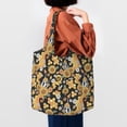 thumbnail image 4 of Xecao's Mushrooms Honeycomb Canvas Tote Bag is a versatile choice for women, serving as a stylish beach bag, shopping bag,and reusable grocery bag., 4 of 5