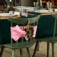 thumbnail image 5 of Buckle-Free Elastic Chair Back Flower Cover - Thickened Bow Knot Chair Decor for Dining Room, Christmas Celebration & Holiday Party, Stretchable Chair Cover with Bow Decoration, 6*14in, Pink, 5 of 7