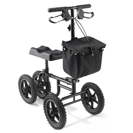 Knee Scooter Carbon Steel Folding Knee Walker Recovery Scooter 350LB Loads