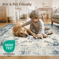 thumbnail image 4 of ODIKA 8'x10' Washable Area Rug Large Vintage Beige Distressed Border Scroll Dining Table Are for Living Room, Under Sectional, Family , Durable, Non-Slip, 4 of 7
