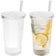 thumbnail image 1 of pcs. Tumblers with lids and straws 380ML Glass Tumblers with lids and straws Reusable glass mugs, Travel mugs (Transparent), 1 of 5