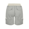 thumbnail image 4 of RPVATI Cargo Shorts for Women Soft Drawstring Casual High Waisted Shorts with Pockets Plus Size Beach Summer Outdoor Shorts Silver S, 4 of 5