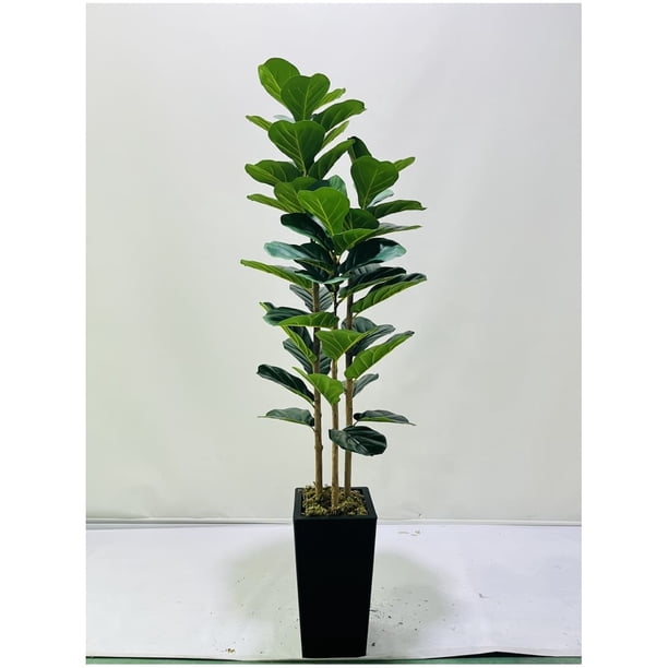 5 ft de altura artificial qinye banyan tree con negra planter fake tree con natural wood trunk para indoor oficina sala de estar home decor featuring faux ficus tree y fake moss