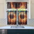 thumbnail image 3 of Kitchen Curtains 36 Inch Short - 3 Panel Set, Rod Pocket Window Curtain, 100% Polyester for Farmhouse, Cafe, Kitchen, Living Room, Bedroom, Sports-Themed Design, Easy Wash, 3 of 6