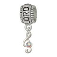 thumbnail image 1 of Delight Jewelry Silvertone Mini Clef with AB Crystal Lord Guide Me Charm Bead, 1 of 4
