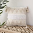 thumbnail image 2 of Soonbuy Boho Throw Pillow Covers, Beige, Modern Farmhouse Accent Home Decor, Neutral Woven Decorative Pillow Covers for Couch/Bed, 18x18 In, 2 of 6