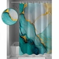thumbnail image 3 of Abstract Marble Texture Shower Curtain Set ，Waterproof Fabric Shower Curtains Dark Green Gradient Watercolor Shower Curtains for Bathroom,Bathroom Decor 60"x72", 3 of 6
